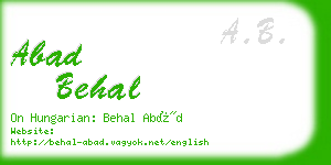 abad behal business card
